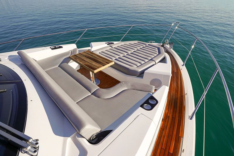 Lucky Bet: The foredeck sunpad